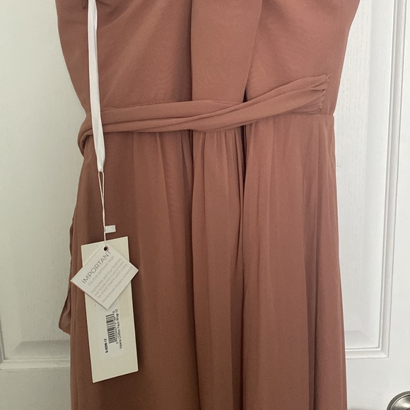 NWT Revelry Valerie Chiffon Faux Wrap Dress
size: 12
color: Desert Rose - 945 - Picture 15 of 16